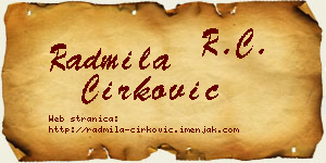 Radmila Ćirković vizit kartica